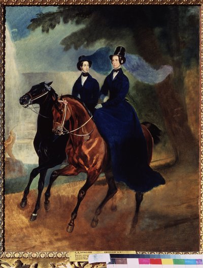 Portrait of Empress Alexandra Fyodorovna with Her Daughter by Karl Pavlovich Bryullov