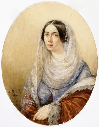 Portrait of a Young Lady by Karl Pavlovich Bryullov