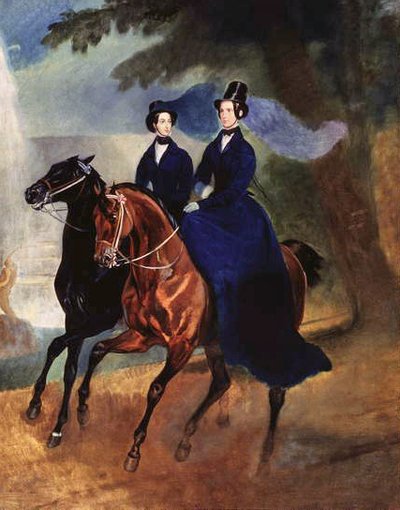 Portrait of Empress Alexandra Fyodorovna with Her Daughter by Karl Pavlovich Bryullov