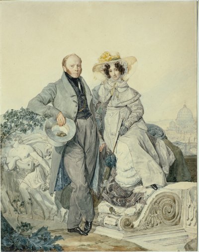 Portrait of Grigory Nikanorovich and Varvara Alexeyevna Olenin, 1827 by Karl Pavlovich Bryullov