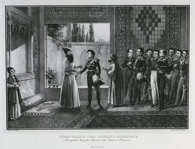 First Meeting of Count Ivan Paskevich with Abbas Mirza, 1828 by Karl Petrovich Beggrov