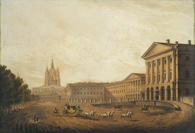 View of the Smolny Institute for Noble Maidens in Saint Petersburg, Mid 1820s by Karl Petrovich Beggrov