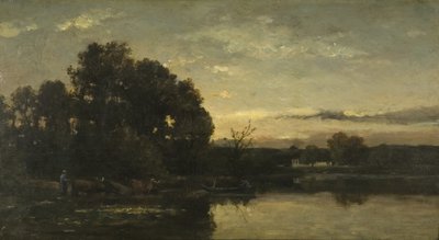 A River Landscape by Karl Pierre Daubigny