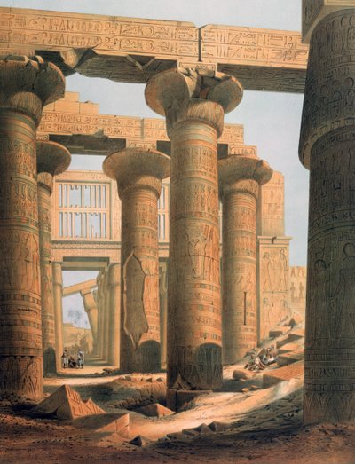 Interior view of the Hall at Karnak (Lithograph after Karl Richard Lepsius) by Karl Richard Lepsius
