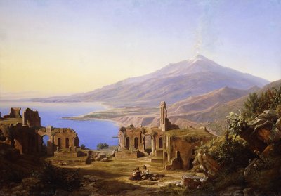 Teatro Greco, Taormina, with Etna Beyond, 1852 by Karl Robert Kummer