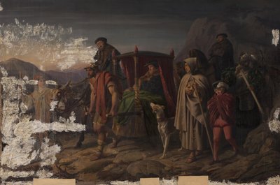 Emperor Charles V Fleeing from Maurice of Saxony by Karl Swoboda