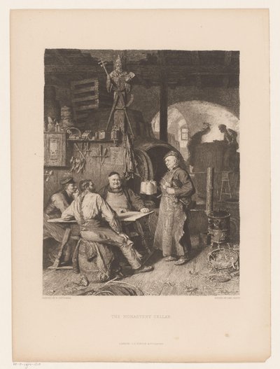 Men Around a Table in a Cellar by Karl Vaditz