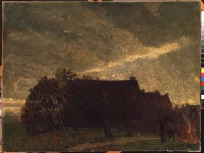 A village in autumn by Karl Wendel