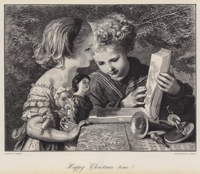 Happy Christmas time! by Karl Wilhelm Friedrich Bauerle