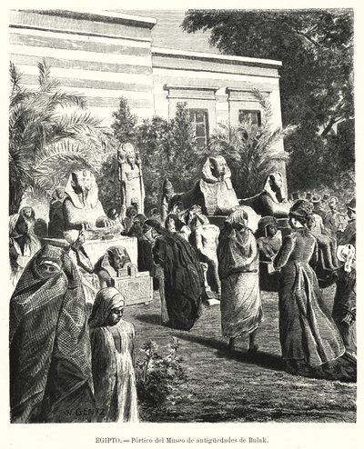 Portico of the Egyptian Museum of Antiquities, Bulaq, Cairo, Egypt by Karl Wilhelm Gentz