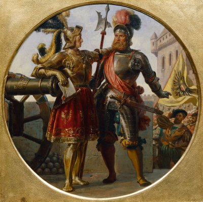 Emperor Maximilian I and Georg von Frundsberg by Karl von Blaas