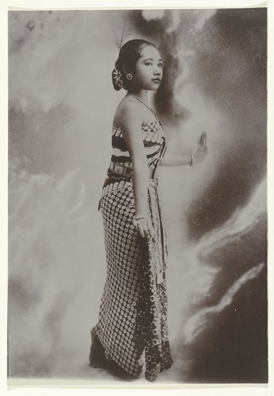 Studio Portrait of a Javanese Dancer with Background Light Effects by Kassian Cephas