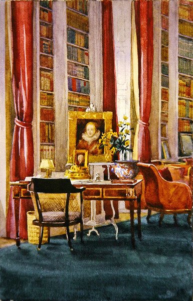 Library, Althorp, Northamptonshire, c.1890 by Kate Barnard