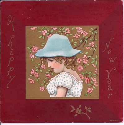 Girl in Regency Clothes Holding a Basket of Flowers, c.1880 by Kate Greenaway