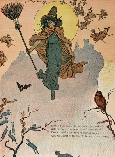 Little Boys and Girls, Will You Come and Ride with Me on My Broomstick, Illustration from 