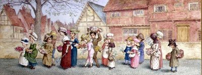 Procession of Sixteen Children Carrying Flowers by Kate Greenaway