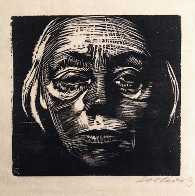 Full-face Self-portrait by Käthe Kollwitz