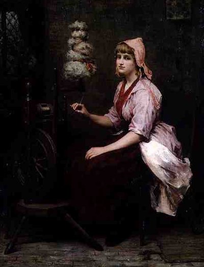 The Girl at the Spinning Wheel by Katherine D. M. Bywater