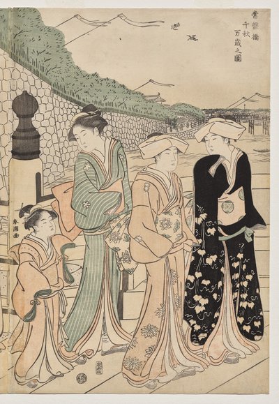 A Thousand Autumns, Ten Thousand Years on Tokiwa Bridge by Katsukawa Shuncho