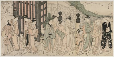 A Thousand Autumns, Ten Thousand Years on Tokiwa Bridge, Early 1790s by Katsukawa Shuncho
