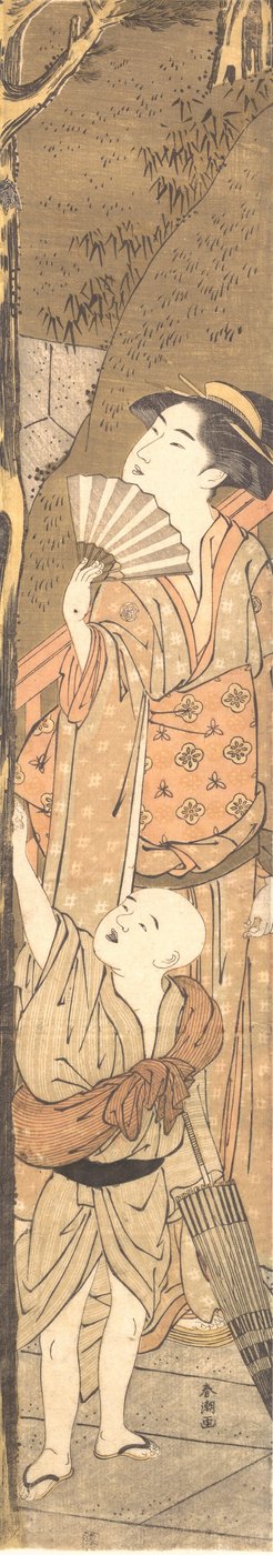 Woman and Small Boy by Katsukawa Shuncho