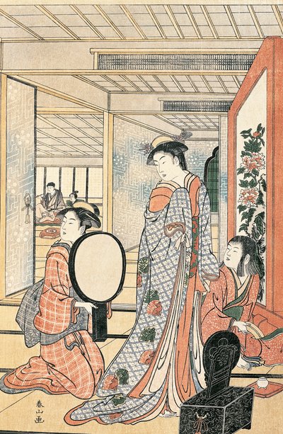 Woman in Front of Mirror by Katsukawa Shuncho
