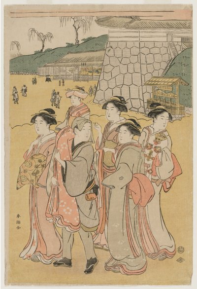 Women Accompanying a Girl to a Shrine by Katsukawa Shuncho