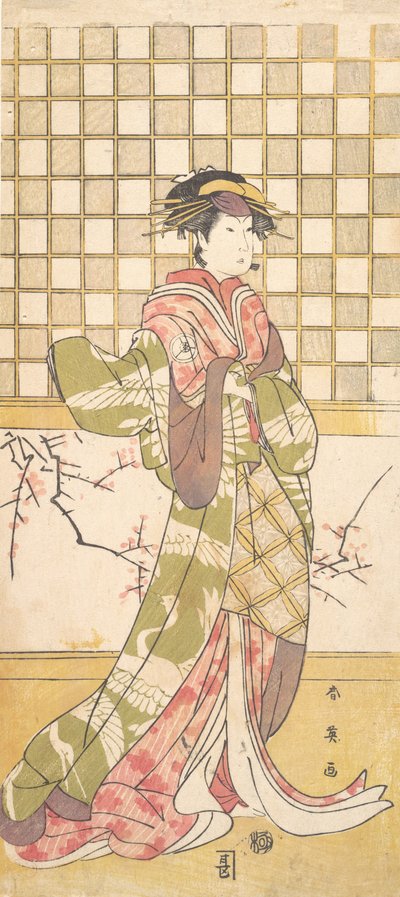 An Actor of the Iwai Clan as a Woman, ca. 1795 by Katsukawa Shun