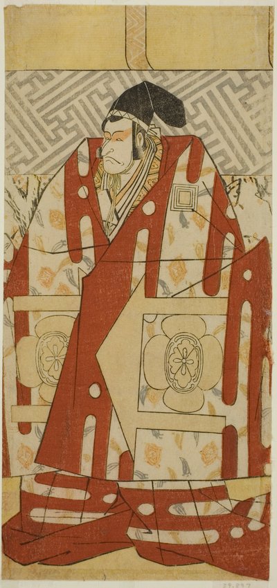The Actor Ichikawa Danjuro V as Kudo Suketsune in the Play Koi no Yosuga Kanegaki Soga, Performed at the Ichimura Theater in the First Month, 1789 by Katsukawa Shun