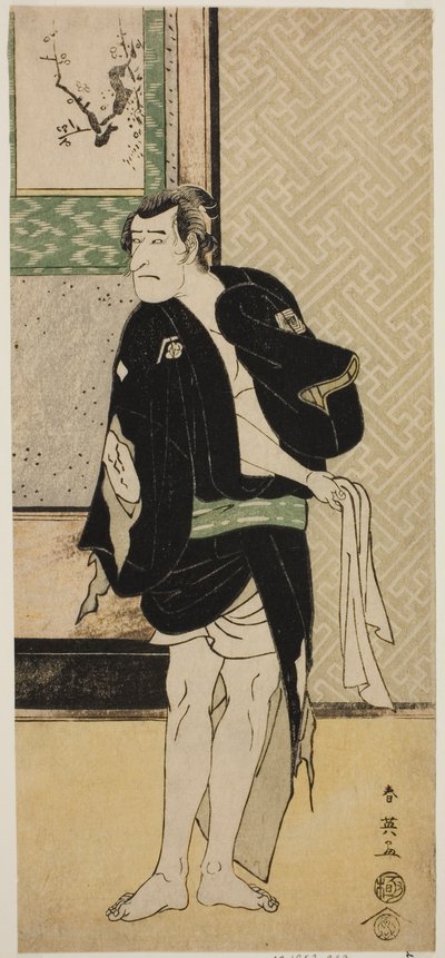 The Actor Ichikawa Komazo II as Soga no Dozaburo Disguised as the Ruffian Tobei in the Play Haru no Nishi Date-zome Soga, Performed at the Nakamura Theater in the First Month, 1790 by Katsukawa Shunei