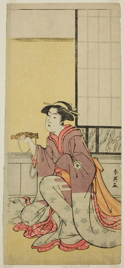 The Actor Iwai Hanshiro IV as Yae, in the Play Sugawara Denju Tenarai Kagami, Performed at the Kiri Theater in the Seventh Month, 1788 by Katsukawa Shun