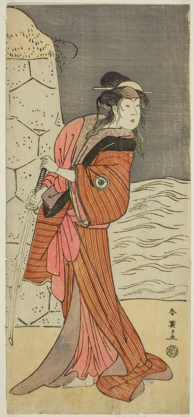 The Actor Iwai Hanshiro IV as Yaegushi no Oroku in the Play Keisei Kogane no Hakarime, Performed at the Kawarazaki Theater in the Third Month, 1792 by Katsukawa Shun