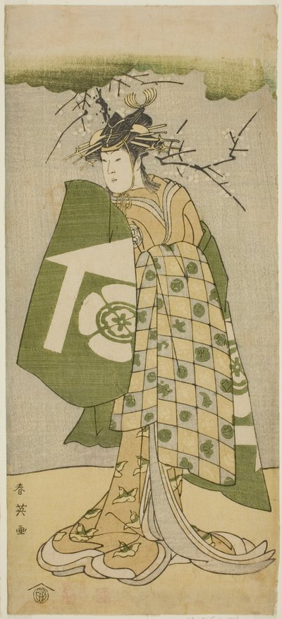 The Actor Osagawa Tsuneyo II as Oiso no Tora in the Play Gohiiki no Hana Aikyo Soga, Performed at the Kawarazaki Theater in the First Month, 1794 by Katsukawa Shun