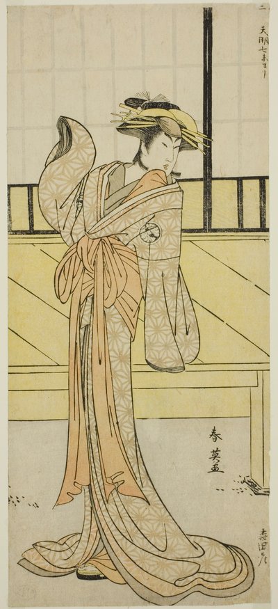 The Actor Segawa Kikunojo III as Okaru in the Play Kanadehon Chushingura, Performed at the Morita Theater in the Eighth Month, 1787 by Katsukawa Shun
