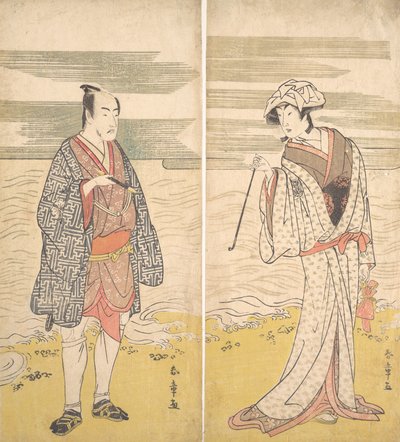 Two actors: the Fourth Matsumoto Koshiro as a Man Dressed in a Short Kimono by Katsukawa Shunjo