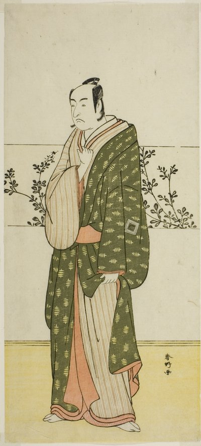 The Actor Ichikawa Monnosuke II, Possibly as Matsuya Soshichi, in the Play Beginnings of Eternity: The Ondo Straits in the Seto Inland Sea, Performed at the Kiri Theater by Katsukawa Shunkо̄