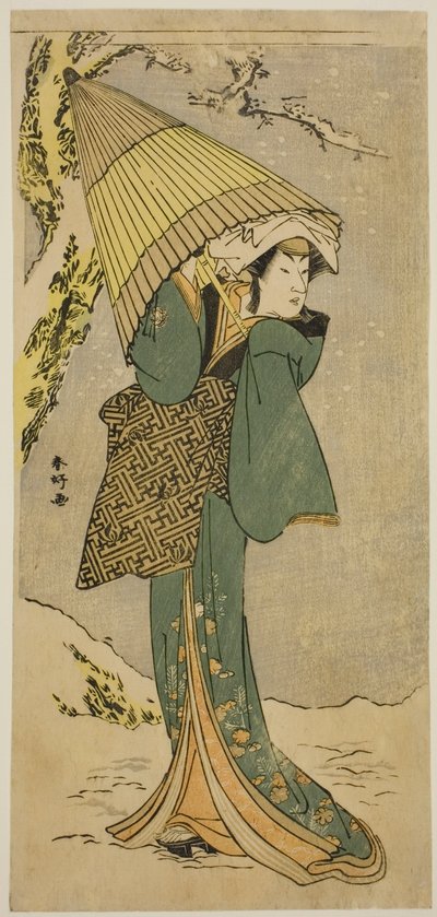 The Actor Nakamura Riko I as Kiyotaki in the Play Oakinai Hiru ga Kojima, Performed at the Nakamura Theater in the Eleventh Month, 1784 by Katsukawa Shunkо̄
