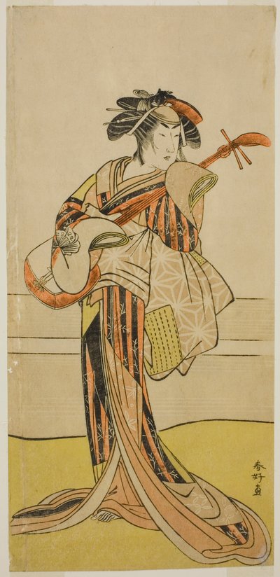 The Actor Yamashita Mangiku I as Osan in the Play Kitekaeru Nishiki no Wakayaka, Performed at the Nakamura Theater in November, 1780 by Katsukawa Shunkо̄