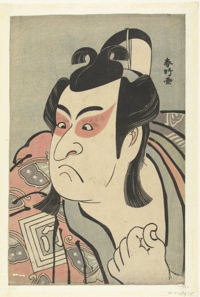 Bust portrait of the actor Ichikawa Monnosuke II in the role of Soga no Goro by Katsukawa Shunko