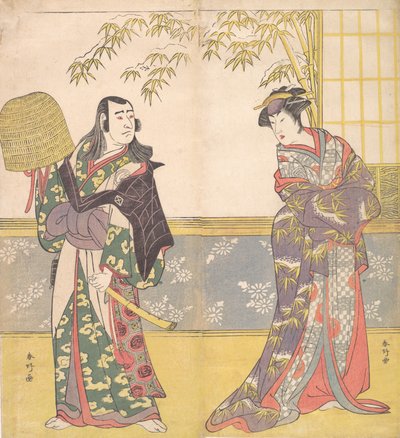 Kabuki Actors Sawamura Sojuro III and Sanogawa Ichimatsu III in A Courtesan’s Mirror for..., 1788 by Katsukawa Shunko