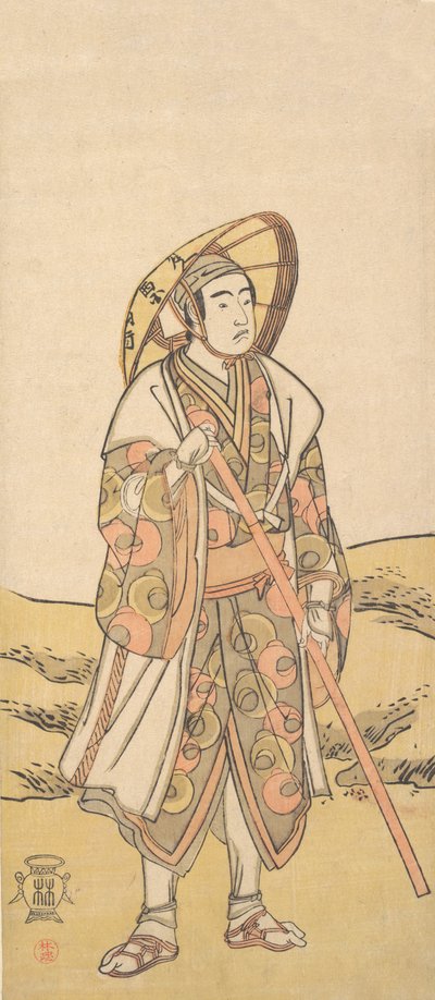 The Third Sawamura Sojuro as a Pilgrim to Kannon Shrine by Katsukawa Shunko