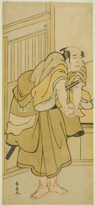 The Actor Asao Tamejuro I as Drunken Gotobei in the Play Yoshitsune Koshigoe Jo, Performed at the Ichimura Theater in the Ninth Month, 1790 by Katsukawa Shunsen