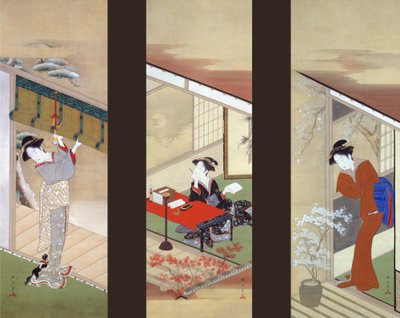 Women in Seasons of Snow, Moon and Flower by Katsukawa Shunsho