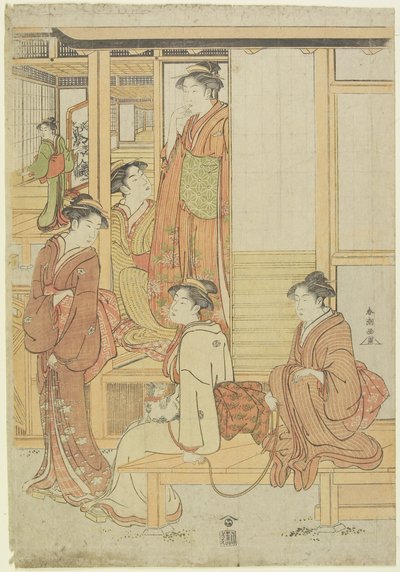A Group of Ladies on a Veranda, c. 1780-1795 by Katsukawa Shunsho
