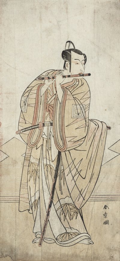 An Actor Playing a Flute by Katsukawa Shunsho