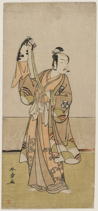 Bando Hikosaburo III Holding a Hand Puppet, mid 1770s by Katsukawa Shunsho