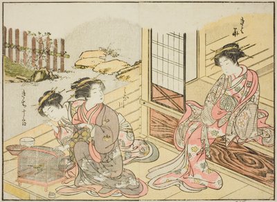 Courtesans of the Kagemanjiya (from the book "Mirror of Beautiful Women of the Pleasure Quarters," vol. 1) by Katsukawa Shunsho