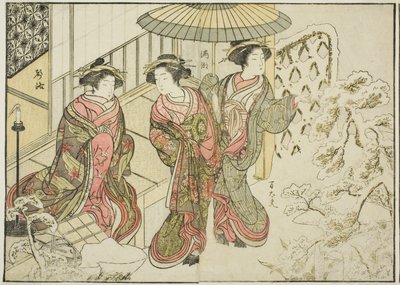 Courtesans of the Nakaomiya, from the book "Mirror of Beautiful Women of the Pleasure Quarters," vol. 2 by Katsukawa Shunsho
