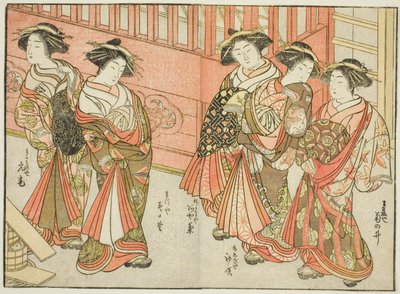 Five Courtesans of Various Houses, from the book 