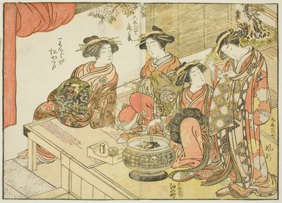 Four Courtesans of Various Houses, from the Book 